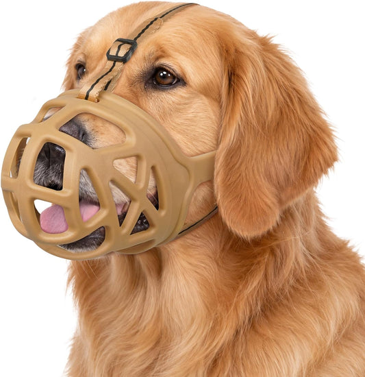 Mayerzon Basket Muzzle for Large Dogs Rottweiler to Anti Biting Chewing