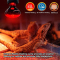MIXJOY 100W Infrared Heat Lamp Bulbs, 2 Pack Reptile Infrared Heat Emitter Red Heat Lamp Bulbs Infrared Basking Light Bu