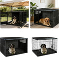 Dog Crate Cover Heavy Duty 600D Oxford Cloth - Fits 48 Inch Dog Crates, 2 Mesh Ventilation Windows, Waterproof Durable P