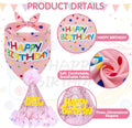 SCENEREAL Dog Birthday Bandana with Hat and Dress Girl Set, Puppy Birthday Party Supplies, Cute Pink Tutu Skirt Outfit for Small Medium Large Dogs