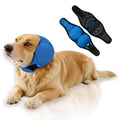 PAPIAMEN Waterproof Dog Ear Covers for Bathing,Hematoma,Drying,No Shake Ear Wraps for Dogs Ear Muffs Noise Protection Anxiety Relief,Adjustable Dog Calming Hoodie Shower Cap for Grooming(Blue,L)