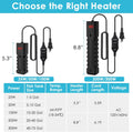 25W Aquarium Heater, Adjustable Small Fish Tank Heater, with Digital Display, Overheat Protection & Dry Run Protection, 