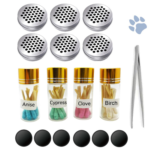 Dog Scent Work Tins Training Kit Nose Work Containers Magnetic Dots Scent Work for Dogs Training Smell Aluminum Cans (6 tins+4 Scent Work kit)