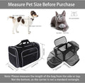 MASKEYON TSA Airline Approved Large Pet Travel Carrier,4 Sides Expandable with 2 Mesh Pockets,3 Entry, Soft Sided Collapsible Dog Carrier for 2 Cats,Kittens,Puppies,Dog, X-Large, Black & White