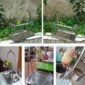 Bird Tabletop Perch Stand Stainless Steel Play Gym Playstand with Cups and Tray for Budgie Parakeet Cockatiel Conure (De