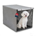 Heavy Duty Calming Dog Crate Cover for Anxious Pets-Waterproof & Windproof 24-Inch Kennel Cover,Breathable Blackout Panels for 1/2/3 Door Access,600D Oxford Fabric,Machine Washable Indoor/Outdoor,Grey