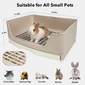 RUBYHOME Oversize Rabbit Litter Box with Drawer, Corner Toilet Box with Grate Potty Trainer, Bigger Pet Pan for Adult Gu