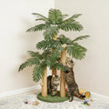 LEMONDA 31.5Inch Cat Scratching Post,Cat Scratcher Tree with 3 Scratching Poles & 2 Interactive Dangling Balls,Cats Scratching Posts for Indoor Kitten & Adult Cats