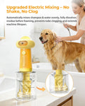 Electric Dog Shampoo Dispenser with Auto Mixing, Magnetic Charging Dog Shampoo Foamer, 500ml Pet Shampoo Sprayer with LED Indicator & Silicone Grip, IPX7 Waterproof Dog Soap Dispenser