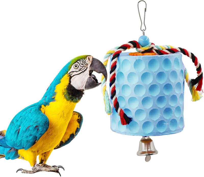 Extra Large Bird Chewing Toy, Parrot Beak Grinding Calcium Stone with Bells, Bird Cage Accessories, Cage Toys for Cockat