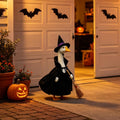 Halloween Witch Porch Goose Outfit Witch Hat Cape Broom Set for 23'' Geese