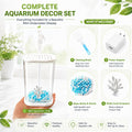 Fish Tank, 0.45 Gallon Aquarium kit with LED Lights, Decorations, and Brushes