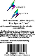 Awesome Aquatic Aquarium Catappa Indian Almond Leaves, 10 Count, 4–6 Inch