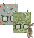 2Pcs Rabbit Hay Feeder Bag, Hanging Guinea Pig Hay Feeder, Green