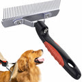 Undercoat Rake for Dogs, Long Tooth Dog Rakes Brush with Anti-Slip Handle - Dog Shedding Brushes for Grooming Long Hair Pets Husky,German Shepherd,Golden Retriever