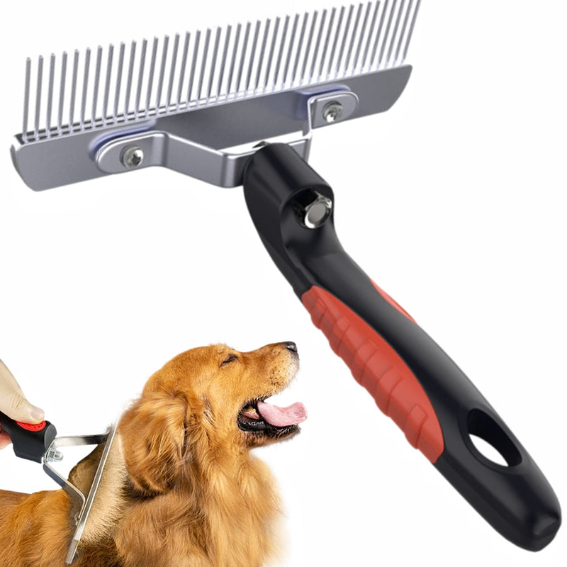 Undercoat Rake for Dogs, Long Tooth Dog Rakes Brush with Anti-Slip Handle - Dog Shedding Brushes for Grooming Long Hair Pets Husky,German Shepherd,Golden Retriever