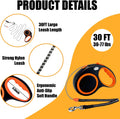 Retractable Dog Leash Automatic Telescopic Tractor Dog Tape, 30 FT Dog Walking Leash for Medium Large Dogs up to 77 lbs with Non-Slip Handle,Night Reflection,Heavy Duty No Tangle
