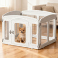 Clear Puppy Playpen Indoor - Ideal for Small & Toy Dogs - Height 24 Inch, 4 Panels