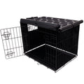 Pet Prime Dog Crate Cover Indoor/Outdoor Durable Windproof 600D Oxford Fabric Pet Kennel Cover Fit for 24 30 36 42 48 Inches Wire Dog Crate for Small and Large Dogs-Cover Only(24 Inch (24"x18"x19"))