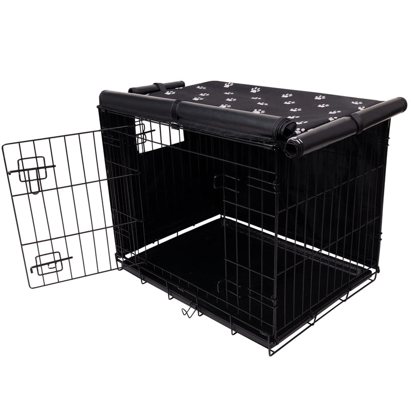 Pet Prime Dog Crate Cover Indoor/Outdoor Durable Windproof 600D Oxford Fabric Pet Kennel Cover Fit for 24 30 36 42 48 Inches Wire Dog Crate for Small and Large Dogs-Cover Only(24 Inch (24