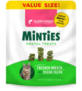 Minties Dental Treats for Cats, Salmon Flavored Cat Dental Treats, Freshens Breath and Controls Tartar, 10oz