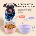 Collapsible Dog Bowls 2-Pack, Portable Travel Dog Bowl with Carabiner, Food-Grade Silicone Pet Bowl for Hiking, Walking 