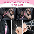 Lukovee Dog Car Harness Seat Belt Set, Seatbelt with 2 in 1 Buckle, M