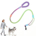 EffiBrill Hands Free Dog Leash Dual Handle, Wearable Leashes for Dogs, Padded Waist Belts and Rotating Metal Clip, for Medium and Large Dogs Walking Training Running, 6.5FT, Purple-Green