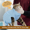 Cat Recovery Suit with Hind Legs,Cat Onesie After Surgery,Blue L