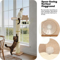 Cat Window Perch with Thick Sisal Scratching Post, Cat Hammock for Window, 53.5" Adjustable Tall Cats Scratching Post wi