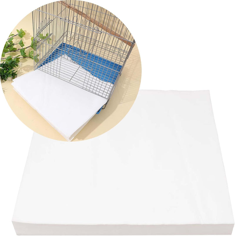 100 Sheets Bird Cage Liner Papers, Disposable Bird Cage Paper Liners, Cuttable Pet Animal Cages Cushion, Precut Absorben