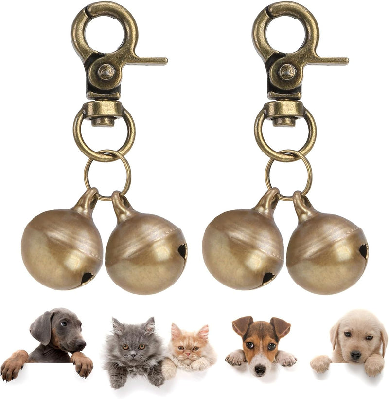 SCENEREAL Bells for Dog Collars - 2 Pack Pet Hanging Ring Bell Accessories for Dog & Cat, Pet Pendant Collar Charm with 