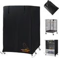 GeerDuo Bird Cage Cover, 600D Universal Parrot Cage Cover for Night, 100% Shading Oxford Cloth with Waterproof PU Coating Layer, Adjustable Soft Airy Nylon Mesh Net