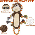 CneeeeeB Squeaky Monkey Dog Toys for Large Dogs,Dog Monkey Toy,Dog chew Toys, Interactive Toys, Stuffed Plush Puppy Toy with Crinkle Paper for Small, Middle,Big Dogs, Monkey Dog Toy,Dog Toy Monkey