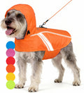 VIVAGLORY Wetoff Dog Raincoat, Rain Coat for Dog All Seasons Adventure, Rain Jacket with Harness Hole & Hood, Reflective Lightweight Waterproof for Doggy & Puppy, M, Orange