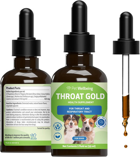 Pet Wellbeing Throat Gold for Dogs - Throat Discomfort & Immune Care, 2 oz