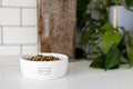 Pearhead Ceramic Meow Cat Bowl, Holds 12 oz, Modern Speckled White