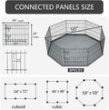 PETIME Foldable Metal Dog Exercise Pen/Pet Puppy Playpen Kennels Yard Fence Indoor/Outdoor 8 Panel 24" W x 24" H with Bottom Pad (with Bottom pad, 8 Panels 24" H)