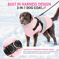 AOFITEE Dog Coat with Harness Waterproof Dog Winter Jacket for Medium Dogs