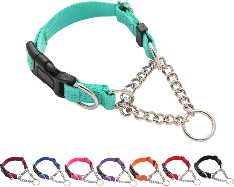Martingale Collar for Dogs,Escape Proof No Pull, Teal, Large