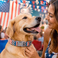 Elegant little tail Independence Dog Collar, Holiday Pet Collar Patriotic Dog Durable Dog Collars Girl or Boy Soft Pet Gift Adjustable Dog Collar for Small Medium Large Dogs