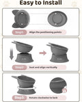WinTour 2 Pack Elevated Cat Bowls with Food Mat, 15° Tilted Non-Slip Raised