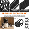 Breathable Basket Dog Muzzle for Large Breeds | Adjustable Mask with Reflective Straps | Allows Drinking & Treat Feeding