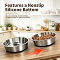 Stainless Steel Dog Bowls, 3.8 Cup, 2 Pack, Non-Slip & Durable