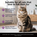 Nutridog Hairball Treats for Cats - Hairball Remedy Chews with Omega 3&6, Psyllium Husk, Zinc & Biotin - Salmon Flavor for Hairball Control, Digestive Health & Skin Support, 100ct
