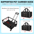 Petskd Foldable Wheel Base Cart for 18" L×11" W & 17" L×11" W Pet Carrier