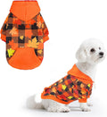PUPTECK Fall Winter Dog Hoodie Pet Sweatshirt Soft Warm Clothes Fleece Lined with Hat for Small Medium Large Dogs, Pocke
