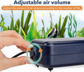 hygger Aquarium Air Pump,Adjustable Oxygen Pump，Silent Powerful Aerator Pump 2W/3W/4.5W/6W/ 1/2 Air Outlets Ultra for Up