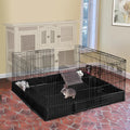 Rabbit Playpen，Small Animal Cage with Waterproof Mat, 48" L*48" W*24" H Metal Hedgehog with Door, C&C Cage for Guinea Pi