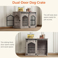 MAHANCRIS Dog Crate Furniture, 31.5" Farmhouse Dog Kennel with Sliding Barn Door, Wooden Dog Cage for Small Medium Dogs,